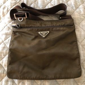 Authentic Prada Nylon Crossover in Dark Brown